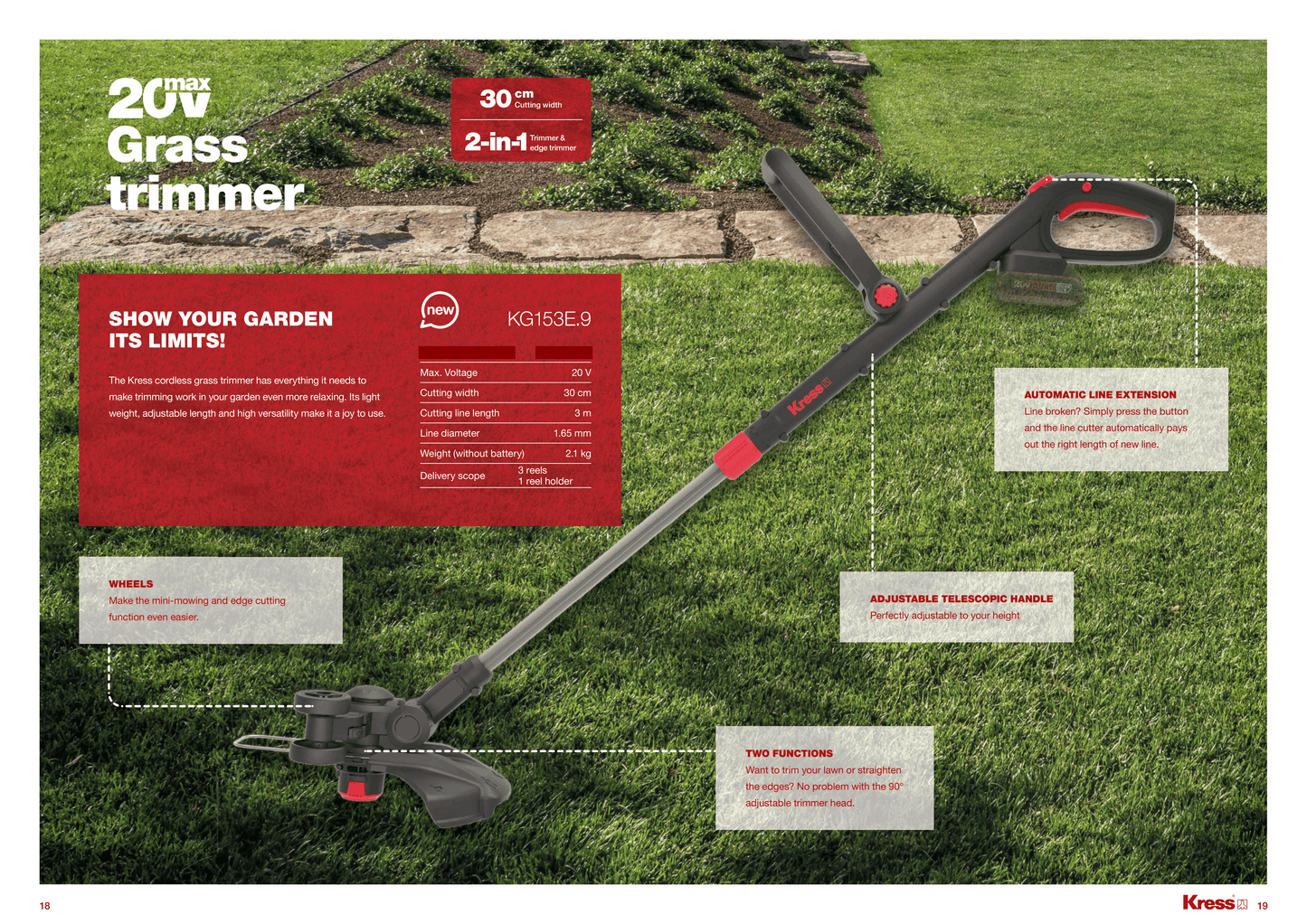 Kress Battery Strimmer KG153E.9 Body Only