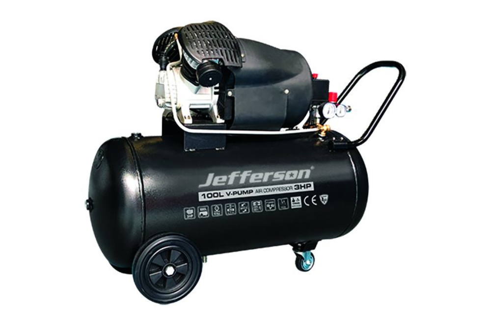 Jefferson 100L Air Compressor – Gerry Croffey Garden Machinery Ltd.